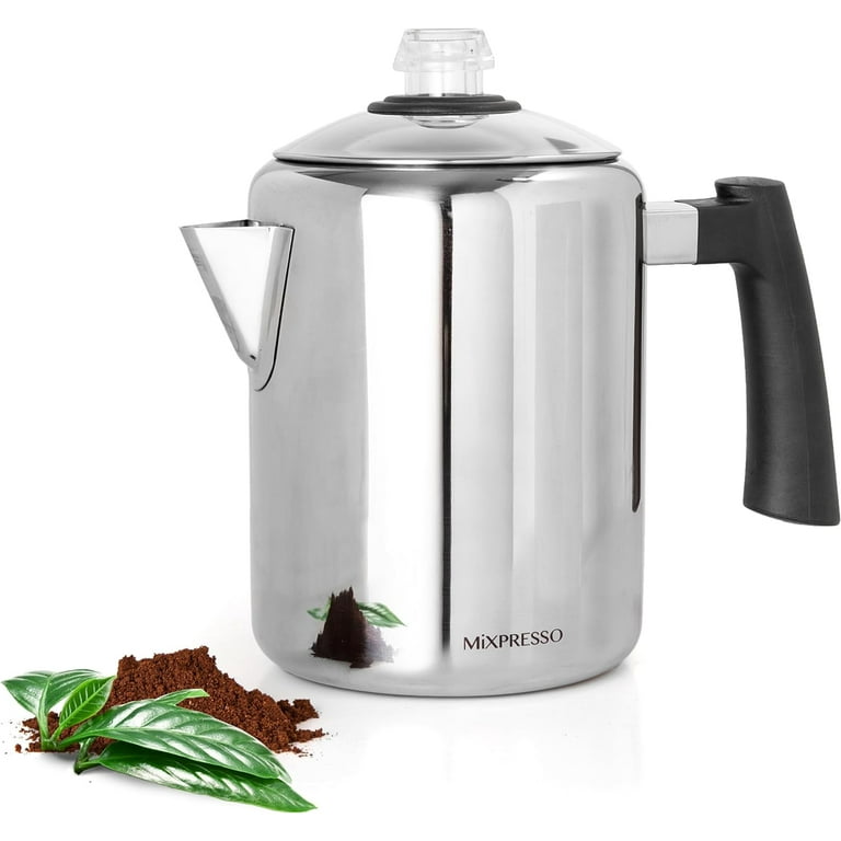 Stainless Steel Stovetop Coffee Percolator Brew 2 8 Cups of Hot Rich Coffee Perfect for Camping Dishwasher Safe