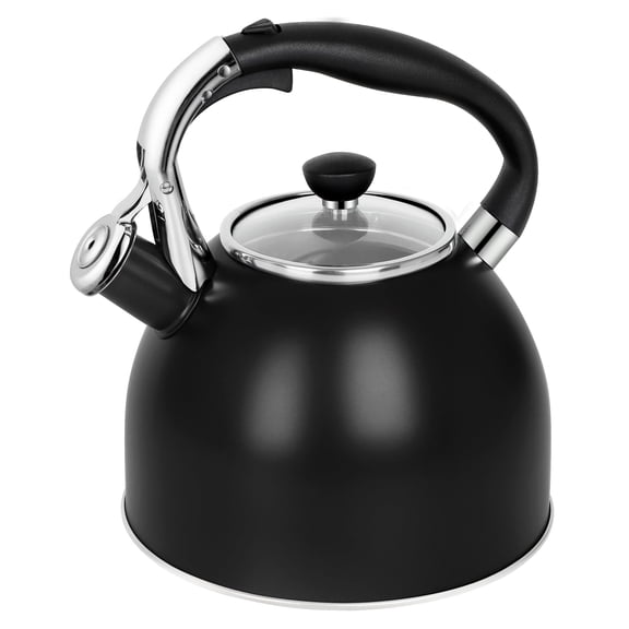 Stainless Steel Stovetop Tea Kettle T-11BK, 2.6 Quart Matte Black