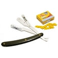 thumbnail image 1 of Stainless Steel Straight Razor, Shavette w/ 100 Shark Single Edge Razor Blades, 1 of 5