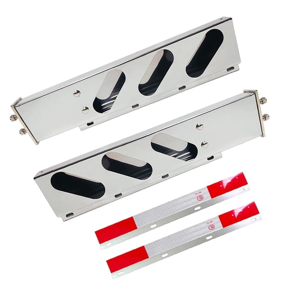 Stainless Steel Straight Spring Loaded Mud Flap Hanger Bracket Holder Set 2.5" Bolt Spacing 30" Length Fit for Semi Trucks Trailers, 2 Pack