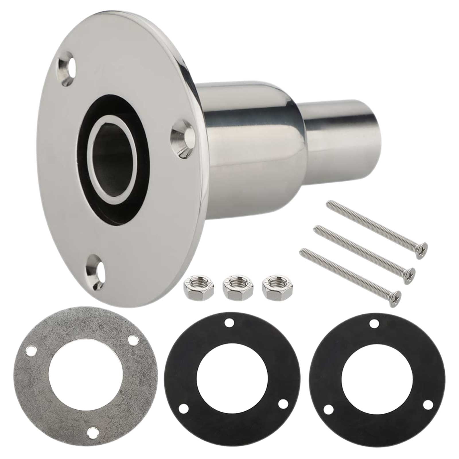 Stainless Steel Straight Thruhull Exhaust Skin Fitting 24mm Tube Pipe