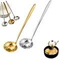 thumbnail image 1 of Stainless Steel Strainer Ladle, 2 in 1 Soup Strainer Separates Liquids, Hot Pot Dual Purpose Colander Soup Ladle for Cooking and Straining for Homes and Restaurants (Gold&Silver)DSF, 1 of 7
