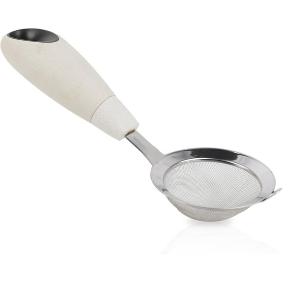 Stainless Steel Strainer Sifter with Wheat Straw Handle