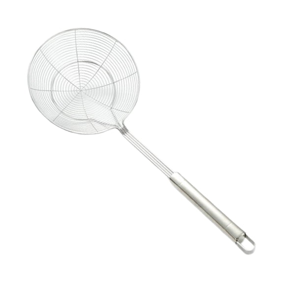 Stainless Steel Strainer with Double Ring Mesh, 4-Wire Design, 6.3" Diameter, Colander for Kitchen Cooking