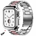 thumbnail image 1 of Stainless Steel Strap Band With Case For Apple Watch Series 7 6 5 4 3 2 1 SE, 1 of 6
