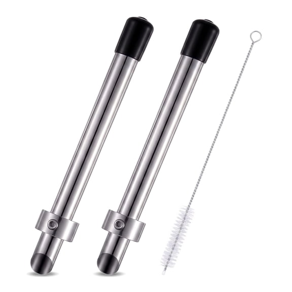 Stainless Steel Straw Puncher Kit for Lids, Includes Cleaning Brush 2 Pack