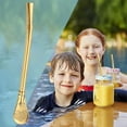 thumbnail image 1 of Stainless Steel Straw Spoon, 2-in-1 Cocktail Stirrer, Milk Tea & Coffee Metal Straw, Reusable Stirring Spoon, 15.7cm, Multicolor, Gold, Silver, Rose Gold, 1 of 6