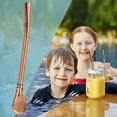 thumbnail image 1 of Stainless Steel Straw Spoon, 2-in-1 Cocktail Stirrer, Milk Tea & Coffee Metal Straw, Reusable Stirring Spoon, 15.7cm, Multicolor, Gold, Silver, Rose Gold, 1 of 6