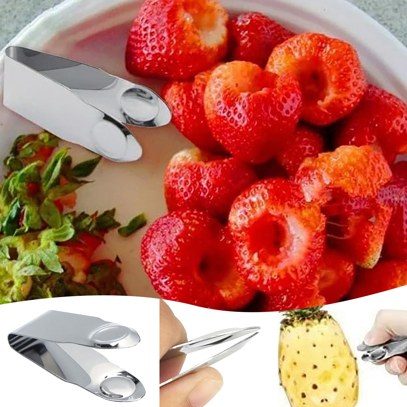 Stainless Steel Strawberry Clip Strawberry Stem Remover Stainless Steel Stainless Steel Strawberry Clip Strawberry Stem Remover Stainless Steel