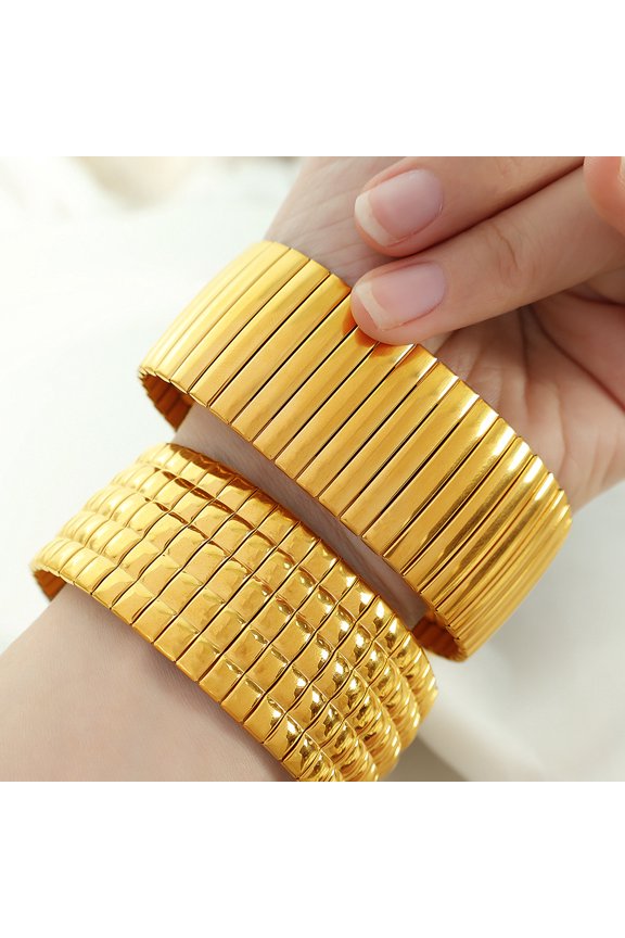Stainless Steel Stretch Strap Retro Metal Contraction Band Pull Titanium Steel Bracelet