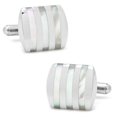 thumbnail image 1 of Stainless Steel Striped Mother of Pearl Cufflinks, 1 of 2