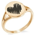 thumbnail image 1 of Stainless Steel Stroke Sketch Heart Minimalist Oval Top Polished Statement Ring, 1 of 1