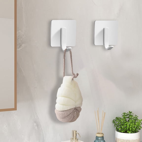 Stainless Steel Strong Clothes Hook, Kitchen Bathroom Towel Rack, Wall Hanging Non-Perforated Hook, Rust-Resistant and Durable, 2-Pack