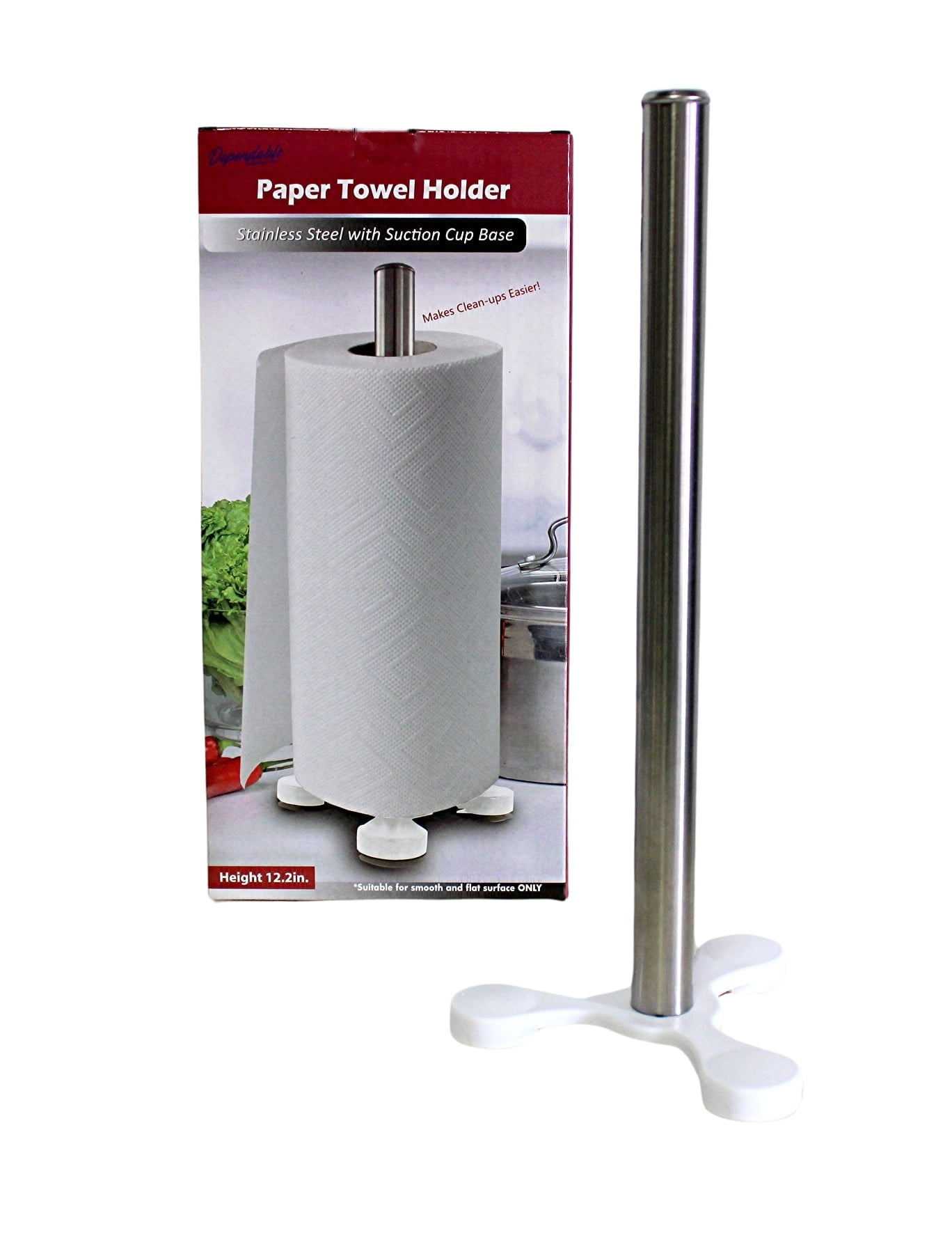 Stainless Steel Suction Cup Paper Towel Holder Kitchen Bathroom Spare Toilet Paper Holder with