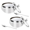 thumbnail image 1 of Somnr Stainless Steel Sugar Bowl with Clear Glass Lid - for Better Recognition, and Spoon for Home and Kitchen, Drum Shade,16.9oz-2PACK, 1 of 8