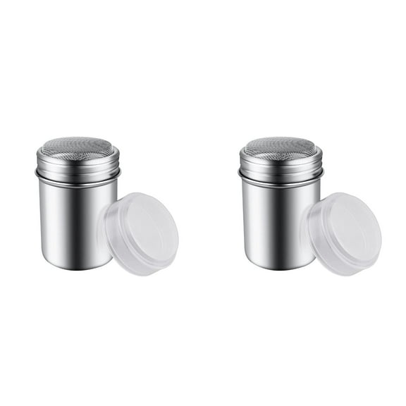 Stainless Steel Sugar Bowl with Mesh Lid for Powdered Sugar, Cocoa, Coffee, Cappuccino, and Latte