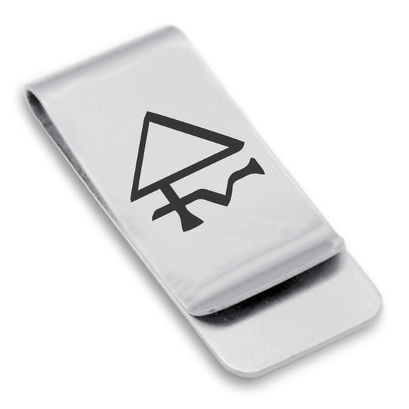 Stainless Steel Sulfur Alchemy Symbol Classic Slim Money Clip Credit Card Holder