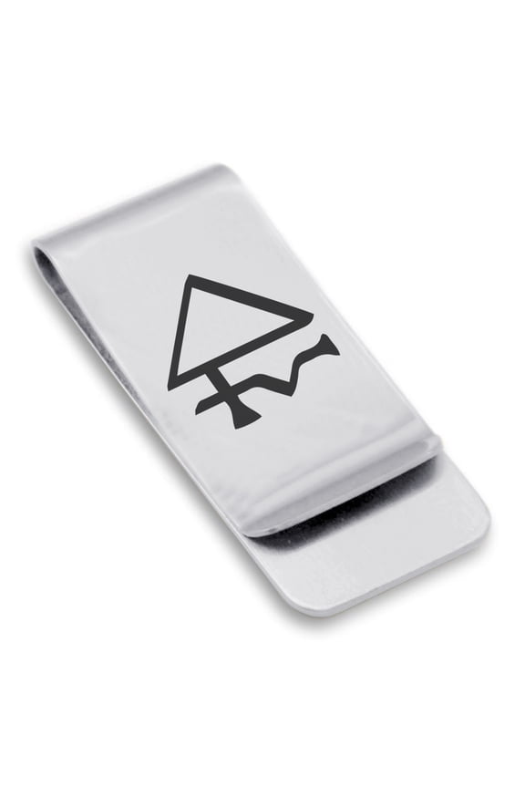 Stainless Steel Sulfur Alchemy Symbol Classic Slim Money Clip Credit Card Holder