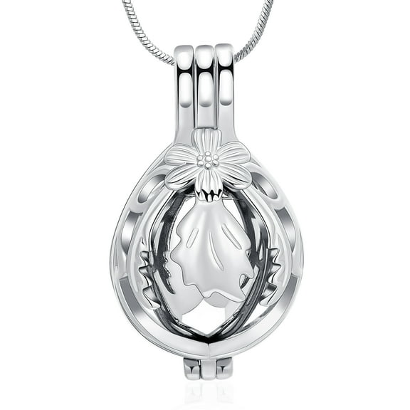 Stainless Steel Sunflower Egg Urn Pendant Cremation Jewelry for Ashes Holder Memory Necklace Memorial Jewelry