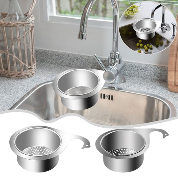 Stainless Steel Swan Sink Strainer Basket,Kitchen Sink Swan Shape Draining Basket,Multi-Functional Stainless Steel Draining Basket for Sink, 5"