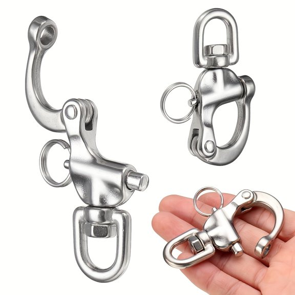 Stainless Steel Swivel Shackle Quick Release Snap Hook Marine Boat Anchor Chain Eye Shackle