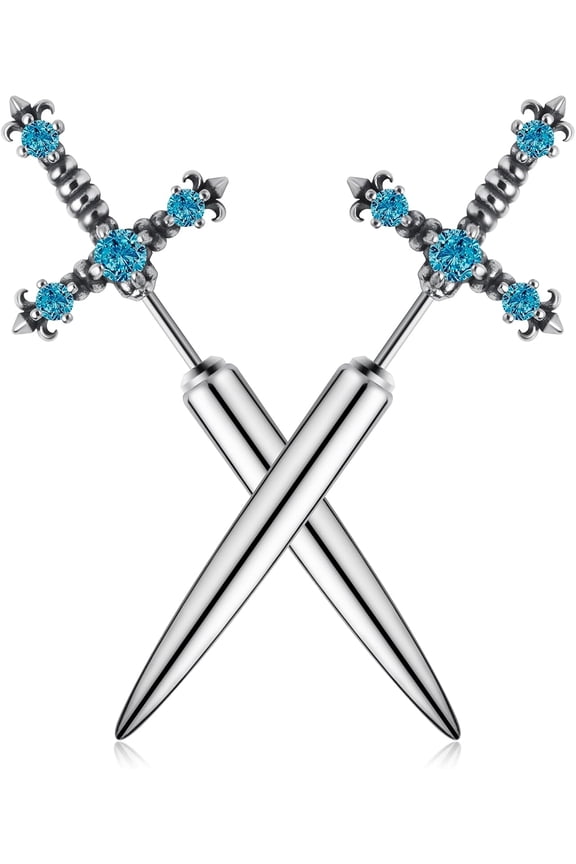Stainless Steel Sword Stud Dangle Earrings For Men Women Gothic Punk Sword Earrings Jewelry[Z1]