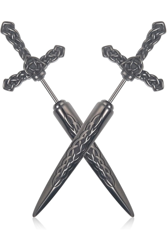 Stainless Steel Sword Stud Dangle Earrings For Men Women Gothic Punk Sword Earrings Jewelry[Z1]