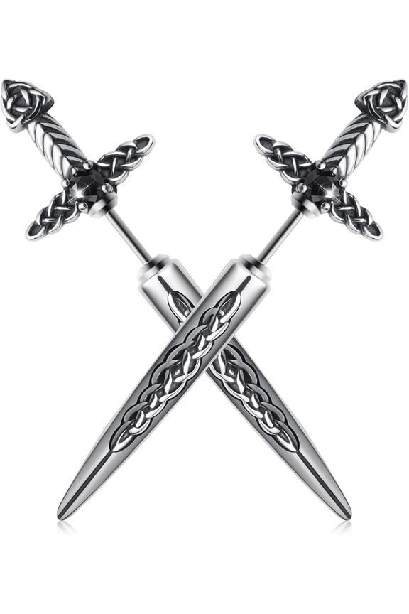 Stainless Steel Sword Stud Dangle Earrings For Men Women Gothic Punk Sword Earrings Jewelry[Z1]