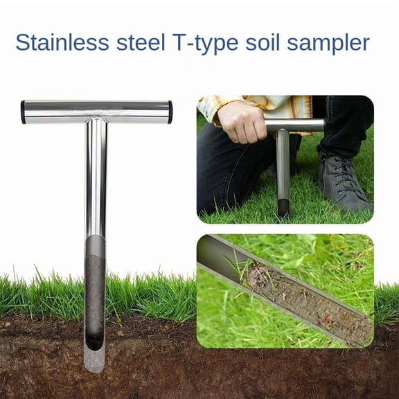 Stainless Steel T-Handle Soil Sampler  Probe & Core Sampler for Garden, Lawn, Landscape Maintenance, Horticulture & Agricultural Testing | Portable & Durable