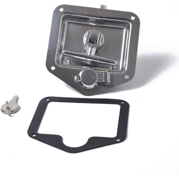 Stainless Steel T Shape Travel Lock For Trailer Rv Anti-Theft Toolbox Door Lock Recessed Handle With Linkage T-Handle Folding Latch Panel For Caravan Truck Camper Patrol Vehicle