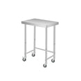thumbnail image 1 of Stainless Steel Table, 16"x24"x35" Utility Work Tables, Commercial Kitchen Prep Table with Locking Casters and Open Base Single Tier, for Restaurant, Garage, Workshop, Silver, 1 of 7