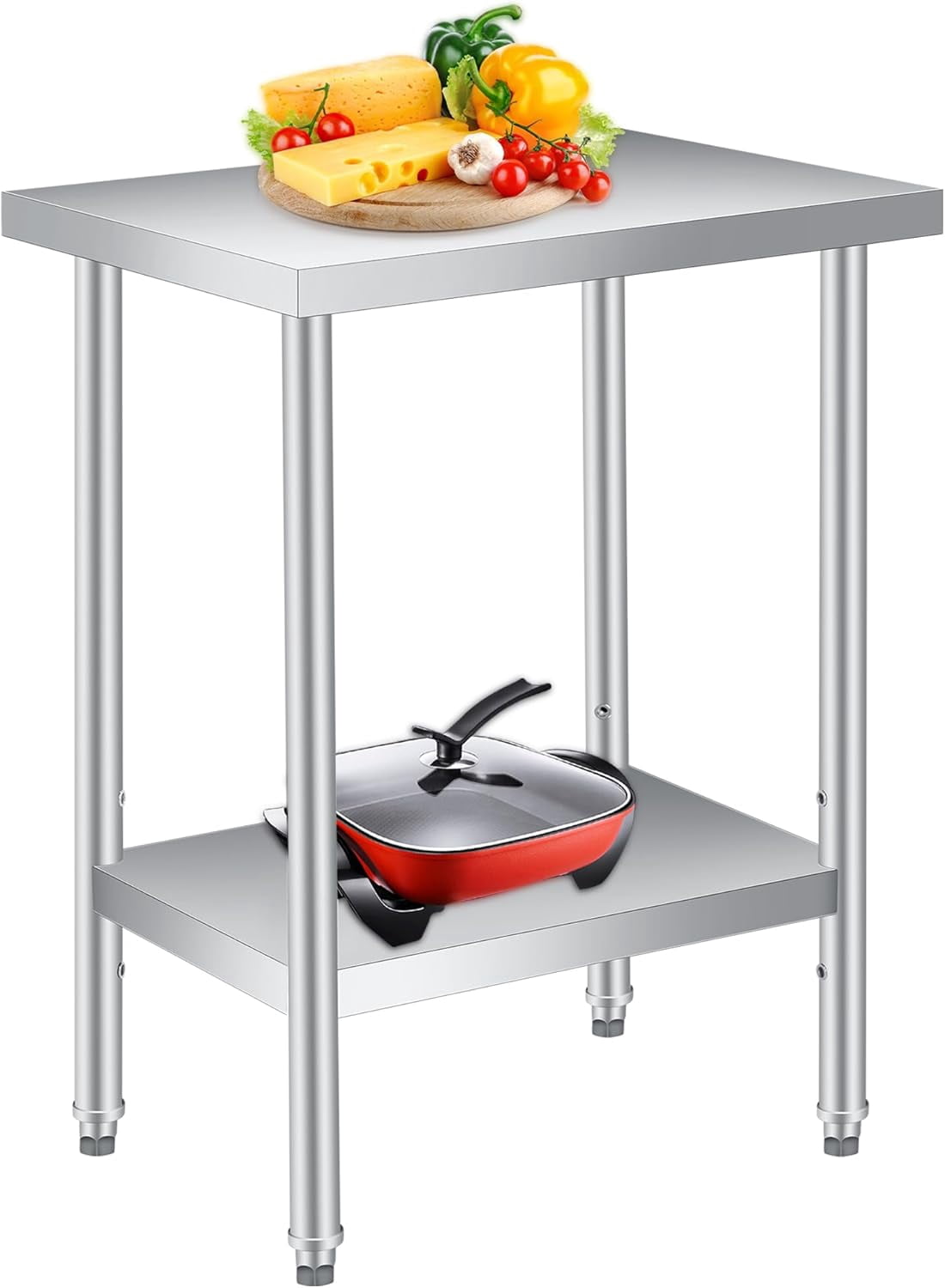 Stainless Steel Table, 18" x 24" Prep Workstation, 1000 LBS, NSF ...