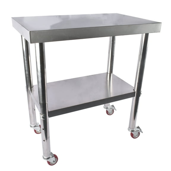 Stainless Steel Table 24" x 30" Commercial Prep Table with Wheels, Heavy-Duty 176 lbs Weight Capacity for Commercial & Workplace Home Hotel Garage