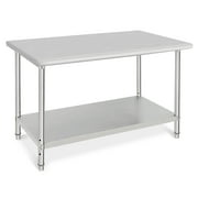 Stainless Steel Table 30 x 48 Inches with Caster Wheels, NSF Heavy Duty Commercial Prep and Work Table with Undershelf for Restaurant, Hotel, Home