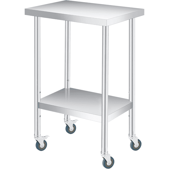 Stainless Steel Table,Heavy Duty Commercial Worktables with Adjustable Undershelf for Commercial Kitchen,Garag,660LBS Load Capacity