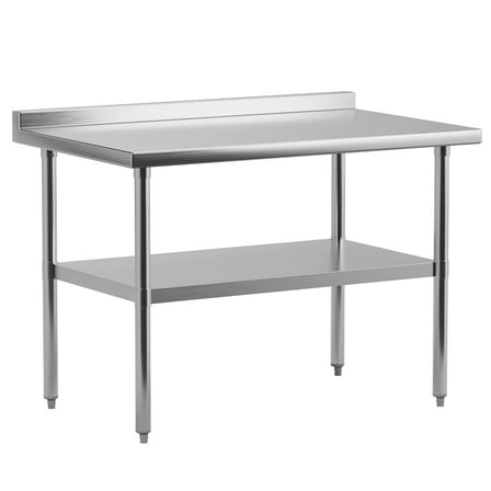 Stainless Steel Table, Metal Prep & Work Table with Adjustable Undershelf, Stainless Steel Prep Table Work Table for Commercial Kitchen, Restaurant, Hotel and Garage