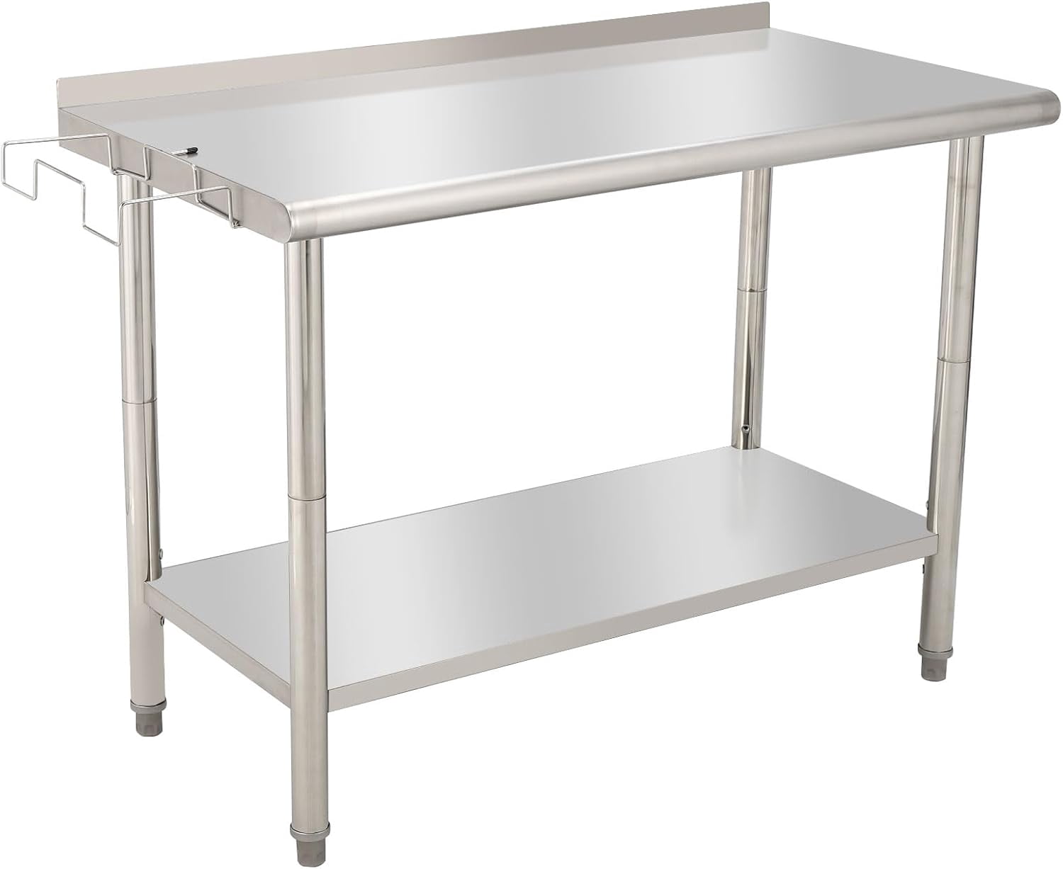 Stainless Steel Table, NSF Stainless Steel Prep Table with 4 Casters, Removable Trash, Upgraded ...