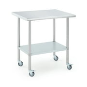 Stainless Steel Work Table 34" Height With Caster Wheels For Prep Work Nsf Commercial Heavy Duty Table With Undershelf And Backsplash For Restaurant Home And Hotel P 15203782 Cat 5610