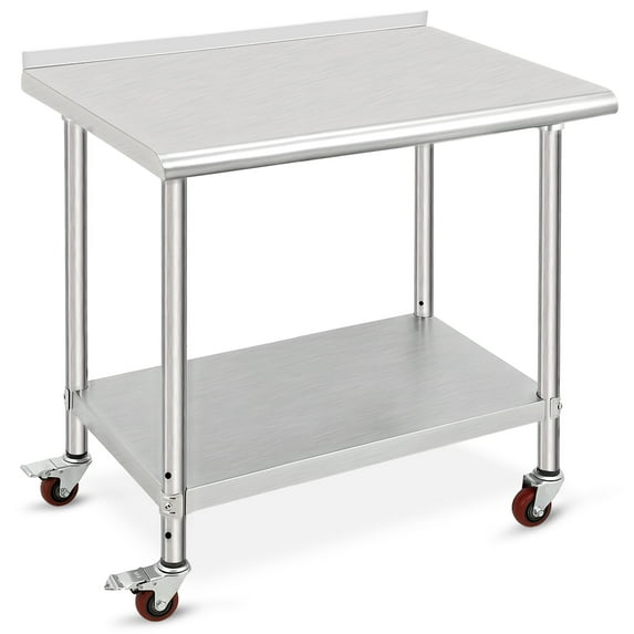 Stainless Steel Table for Prep & Work,Metal Commercial Heavy Duty Table with Adjustable Under Shelf for Restaurant,Home and Hotel,Scratch Resistant