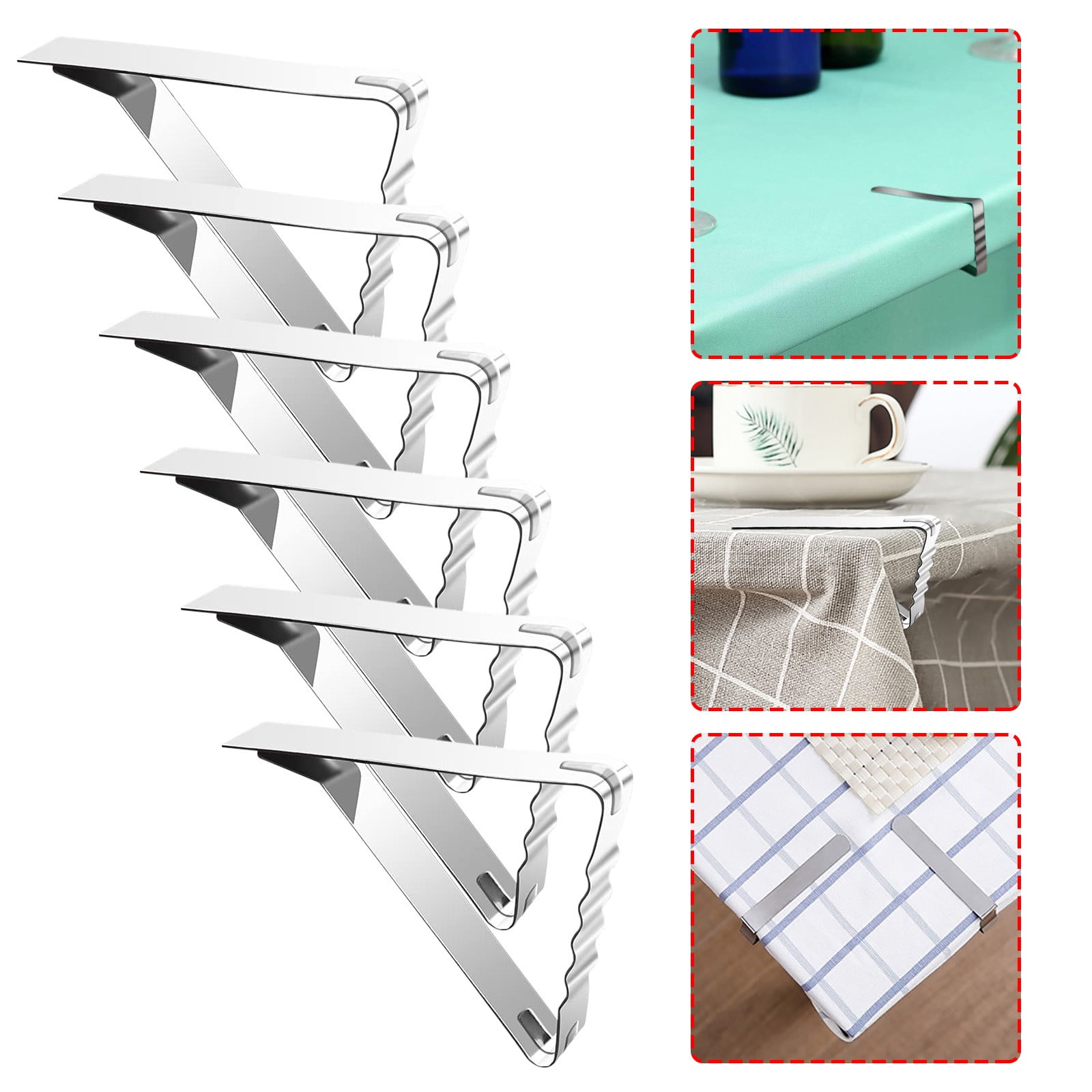 Stainless Steel Tablecloth Clip Tablecloth Clip Elastic Wave Fixing