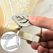 Stainless Steel Tablecloth Clips, 2-Pack Leaf-Design Thickened Dining Table Holders, Secure and Adjustable Table Cover Fastener for Picnics, Parties, and Everyday Use Gift