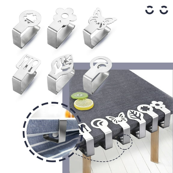 Stainless Steel Tablecloth Clips With Decorative Leaf Pattern, Rust-Resistant Reusable Table Cover Clamps, Perfect For Straightening Tablecloths At Picnics Bbqs