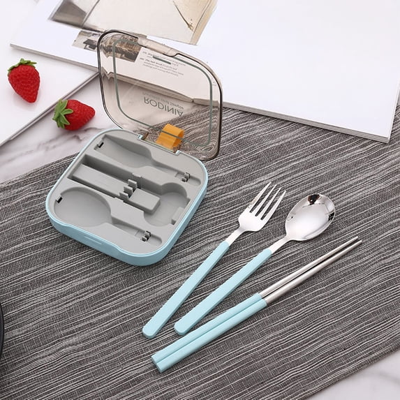 Stainless Steel Tableware Set, Portable Dining, Modern Minimalist, Lightweight Convenient, Travel Outdoor Camping Picnic, Durable Rust-resistant, Foldable Easy Storage, Food-grade Quality,