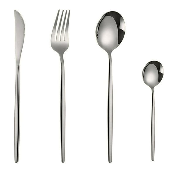 Stainless Steel Tableware Western Fork And Spoon 4 Piece Set European Steak And Fork Gold Tableware Set Plate Mat Set 4 round Table round Table Kitchen Set Raffia Trivet Dining Table Runner Set for 8