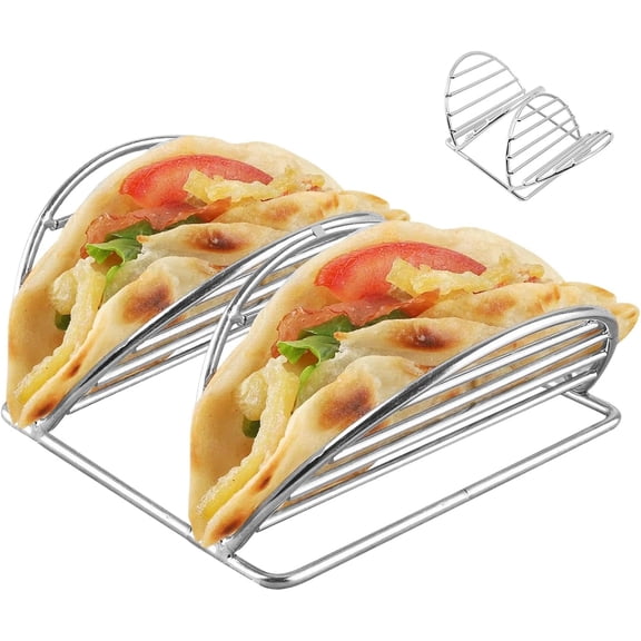 Stainless Steel Taco Holder, Metal Serving Tray for Taco Tuesday Party