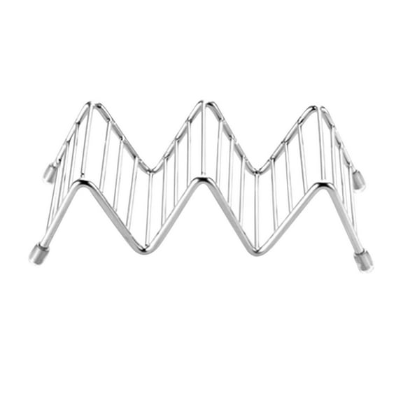Stainless Steel Taco Holder Stand, Rustproof Taco Rack Holds 4-5 Tacos Each, Oven Safe Taco Tray for Hard or Soft Shells with 4 Protective Tips, 1-Pack