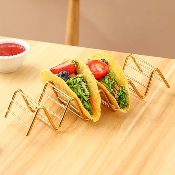 Stainless Steel Taco Holder Wavy Taco Pancake Rack Creative Mexican Pancake Rack Black YIWEI