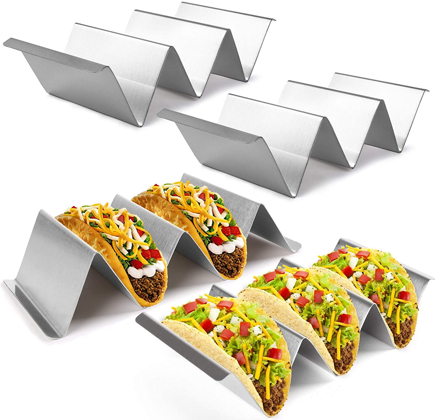 Stainless Steel Taco Serving Trays, Easy To Fill Tacos Plates, Oven Grill Dishwasher Safe