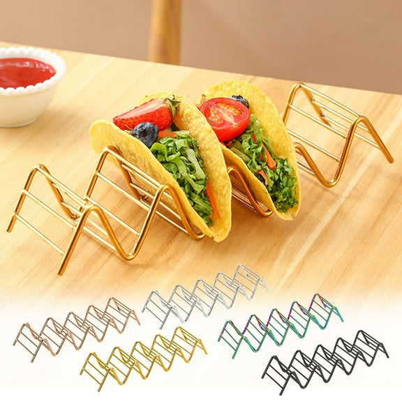 Stainless Steel Wavy Taco Stand, Taco Holder, Taco Server, for Easy Serving + Cleanup, Modern Design, for Family Gatherings, Keeps Tacos Upright, Taco Tray, Taco Organizer UKHBMC