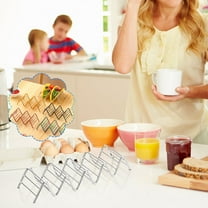 Stainless Steel Taco Stand, Wavy Taco Rack Holder, Rustproof Serving Display, Non-Stick Easy Clean, Compact Storage Tableware